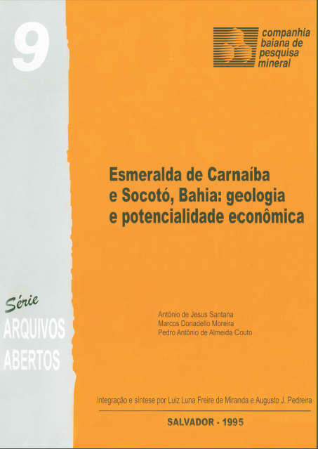 Capa de Livro: Esmeralda de Carnaíba e Socotó, Bahia: geologia e potencialidade econômica